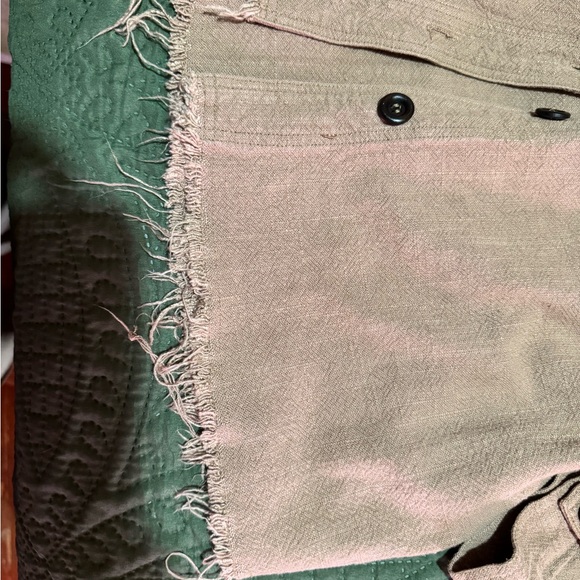 Frayed Hem Button-Up Jacket - Picture 2 of 3